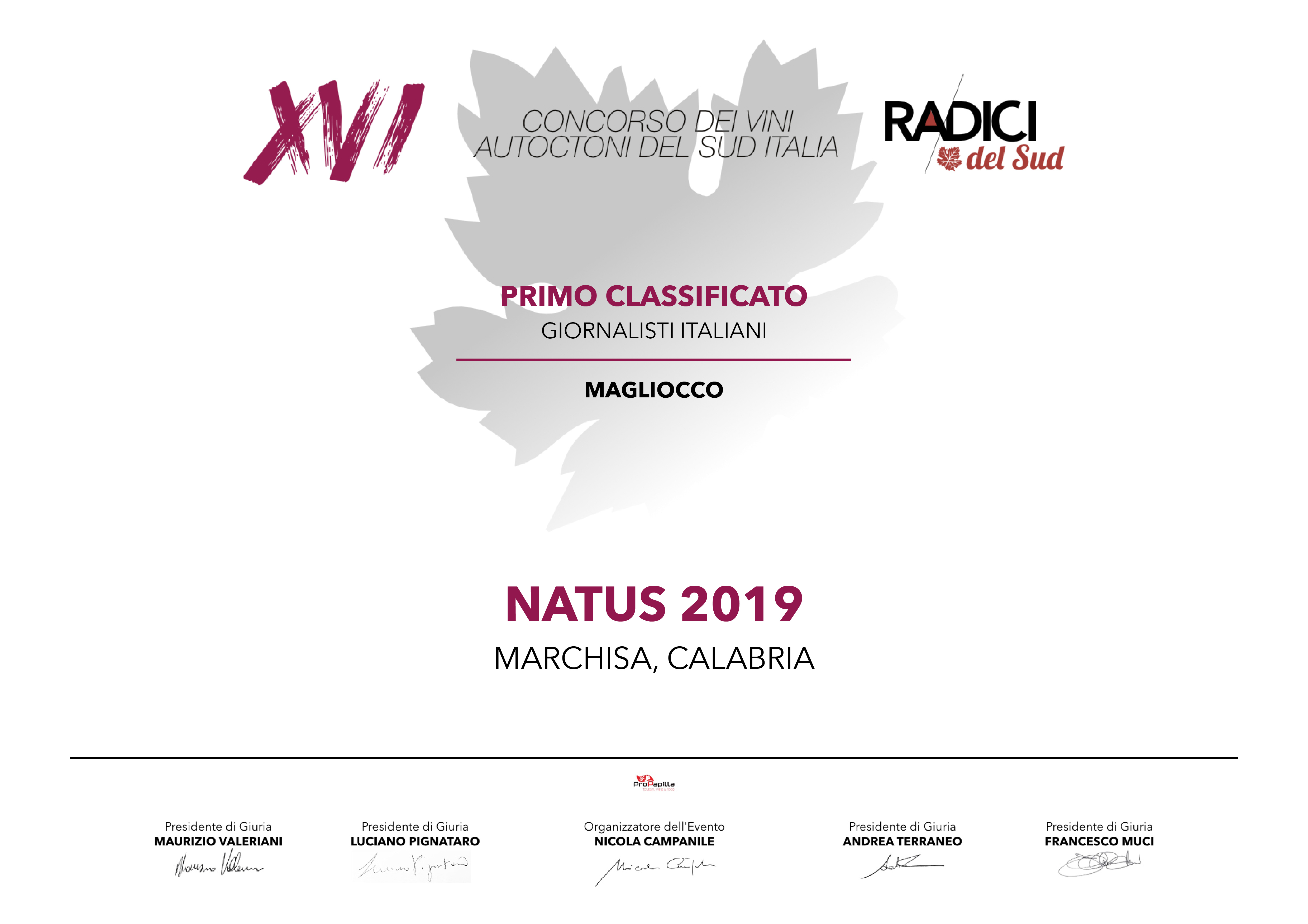 Attestato NATUS 2019